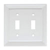 Toggle Wall Plate, 2-Gang, Wood Architectural, White MDF Material