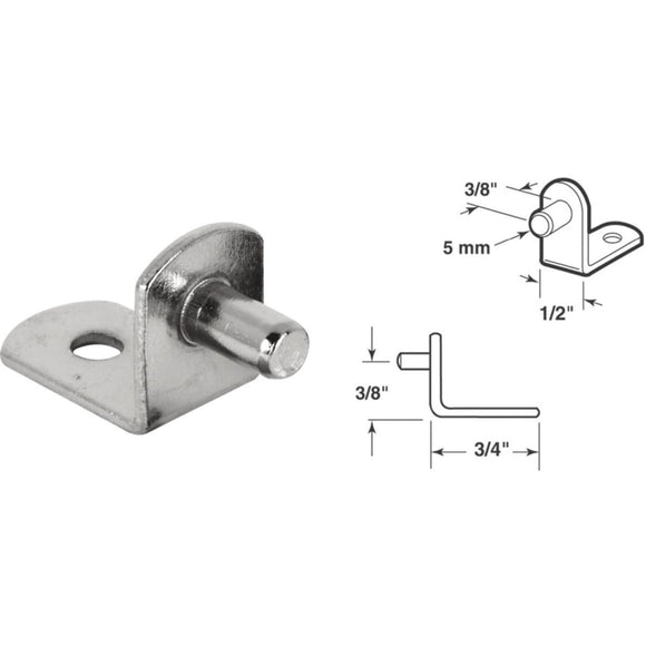 Prime-Line 5mm Nickel Metal Shelf Support (8-Count)