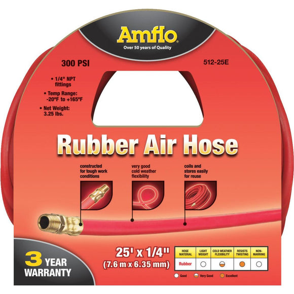 Amflo 1/4 In. x 25 Ft. Rubber Air Hose