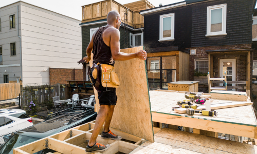 Deck being built