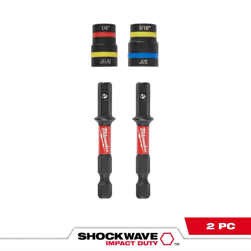 Milwaukee 2PC SHOCKWAVE™ Impact Duty QUIK-CLEAR™ 2-in-1 Magnetic Nut Driver Set