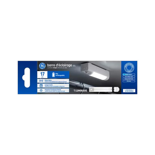 GE 6.7in Rechargeable Battery Powered Cool Daylight LED Fixture with Motion Sensor