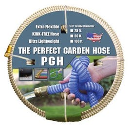 Kink-Proof Garden Hose, Extra Flexible, Ultra Lightweight, Beige, 5/8-In. x 50-Ft.