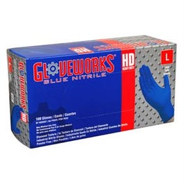 Nitrile Work Gloves, Heavy-Duty, Royal Blue, L, 100-Ct.